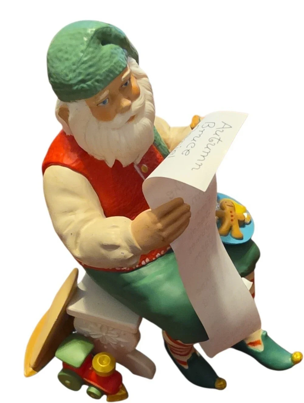 Hallmark Keepsake 2013 Santa Reading Christmas List Ornament Toy Train